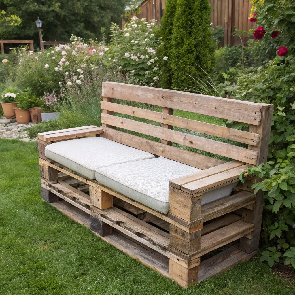 Rustic pallet bench with a modern twist