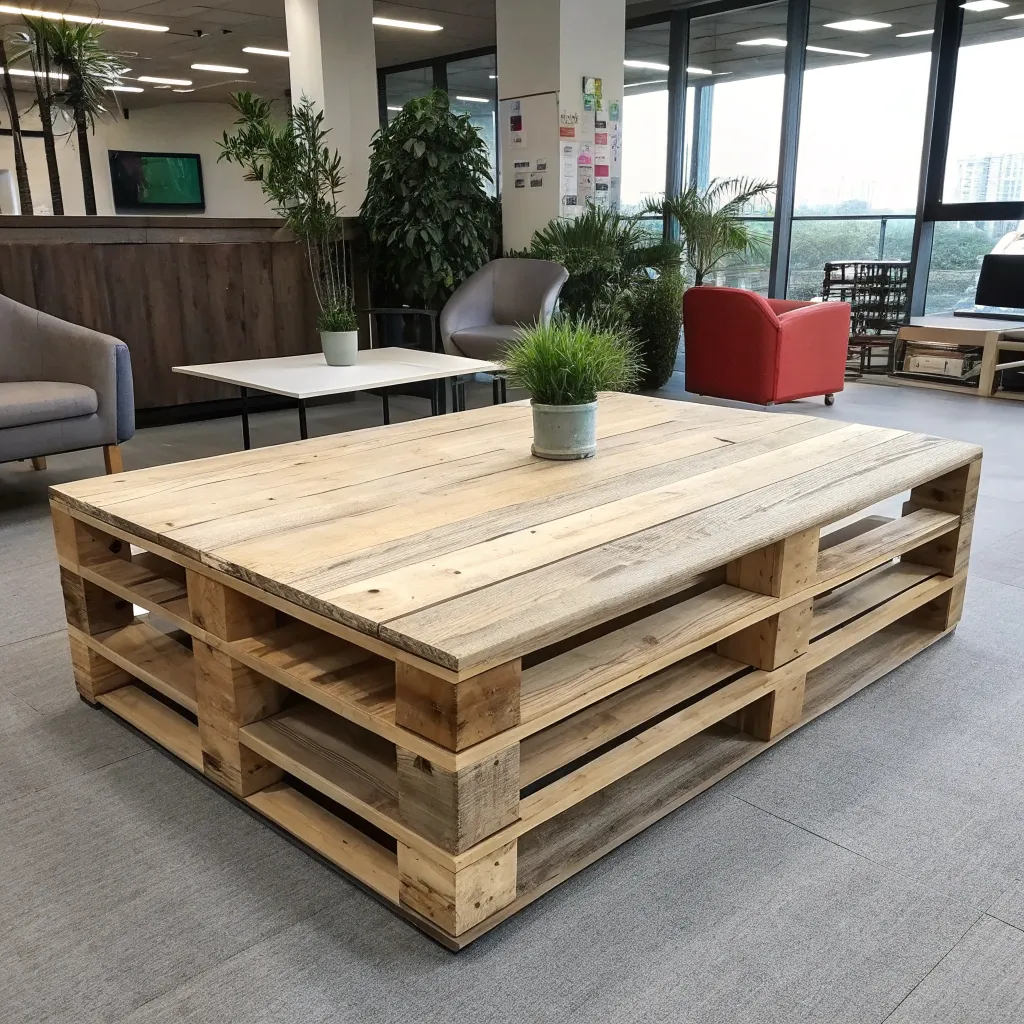 Modern pallet coffee table suitable for business environments